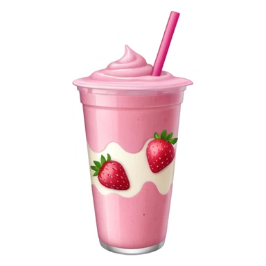 smoothie cup with strawberry and yogurt sticker