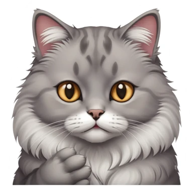thoughtful cat with paw on chin sticker