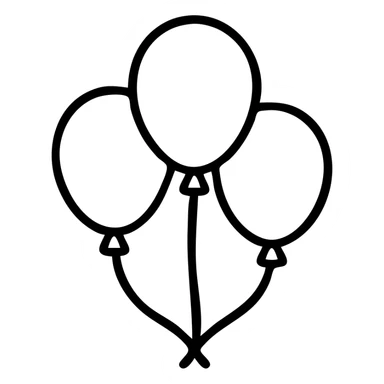 a bunch of outlined balloons, no fill sticker