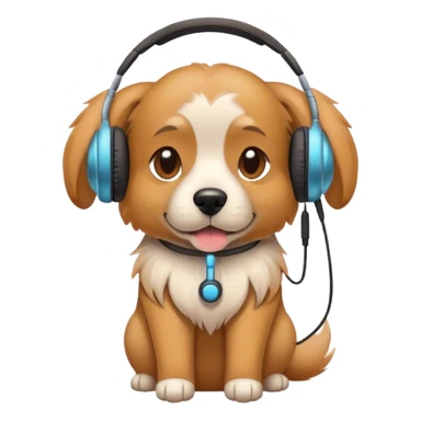 doggy wearing earphones sticker