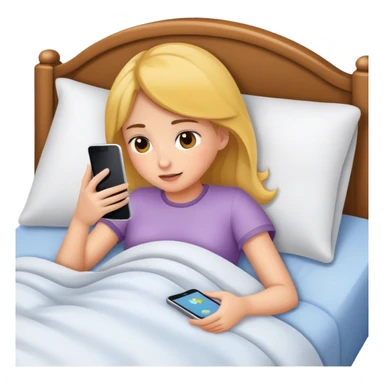 Girl laying In bed using phone  sticker