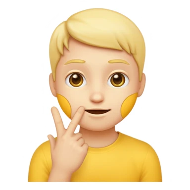 yellow emoji who do fingermouthing pose sticker