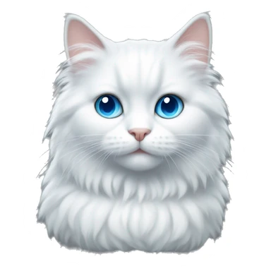 white cat fluffy with blue eyes sticker