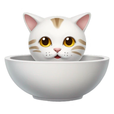 Cat with a bowl  sticker