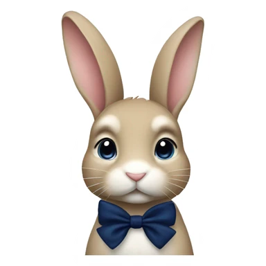 Bunny with a navy blue bow  sticker