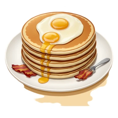 Pancakes with eggs and bacon on the side  sticker