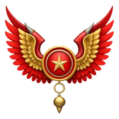 Holy Emblem with black wings and horn and red tetragrammaton in the middle sticker