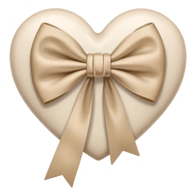 white heart with beige bow sticker