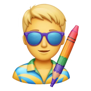 a cool crayon on vacation sticker