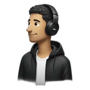 Lacoste headphone latin guy with black windbreaker sticker