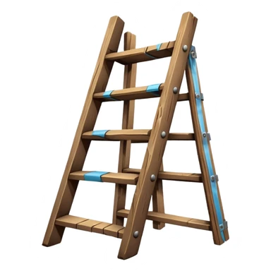 Broken ladder with tape fix sticker