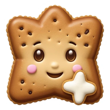 star with a cute face, graham cracker texture, s’more theme sticker