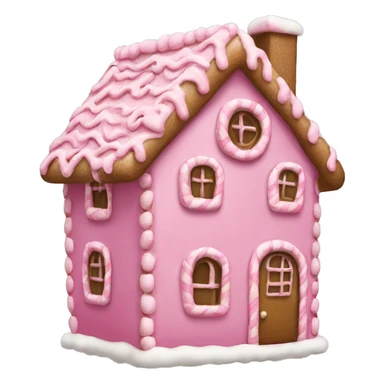 A pink gingerbread house sticker
