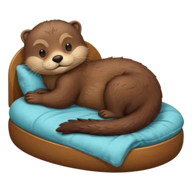 Otter in bed sticker