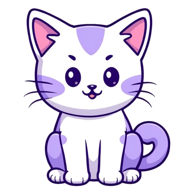 light purple lavender cat kitten sticker