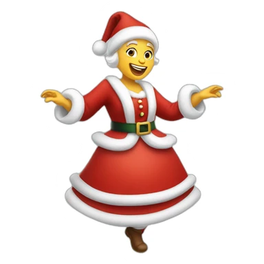 white mrs santa claus dancing sticker