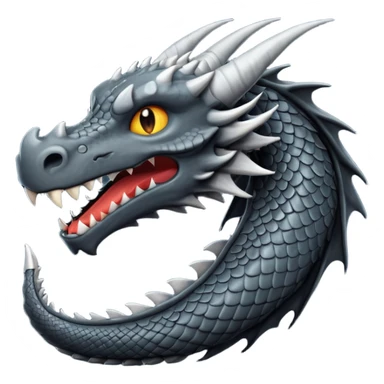 iOS style emoji, minimal dragon fang, dark fantasy object sticker