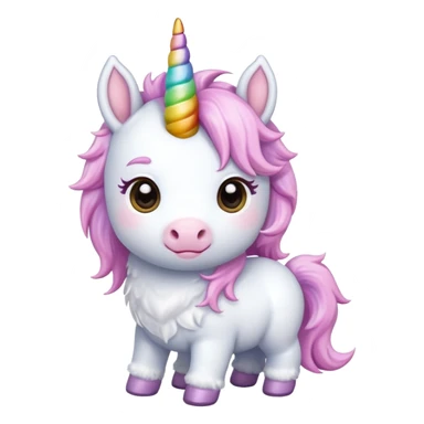 baby unicorn, chibi full body sticker