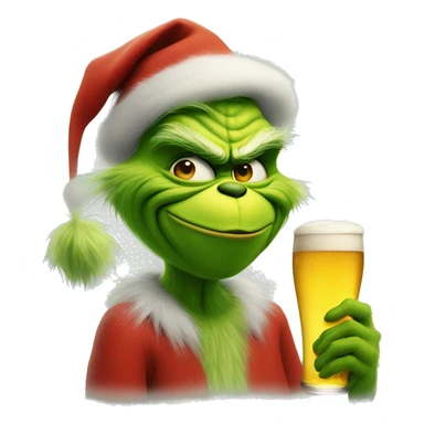 Grinch With a Beer  sticker