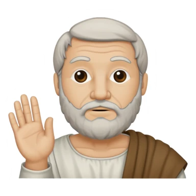 Aristotle drawing as a black outline icon, no fill, hand-drawn look sticker