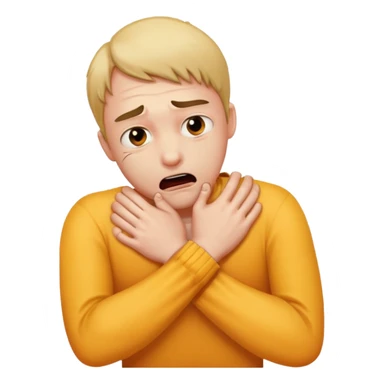 human strangling himself, expressive and clear sticker