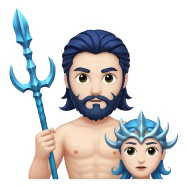 evil with Poseidon trident sticker