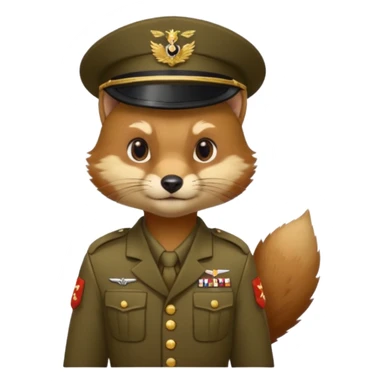  PineMarten in military uniform sticker