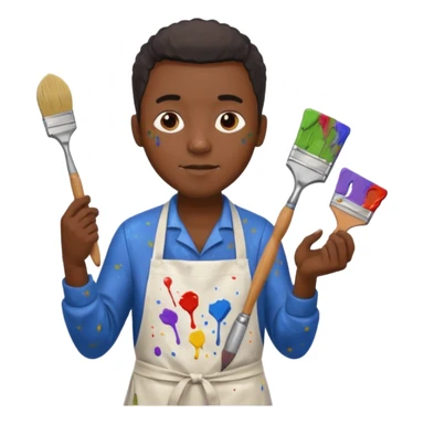 Ceramic Painter black man sticker