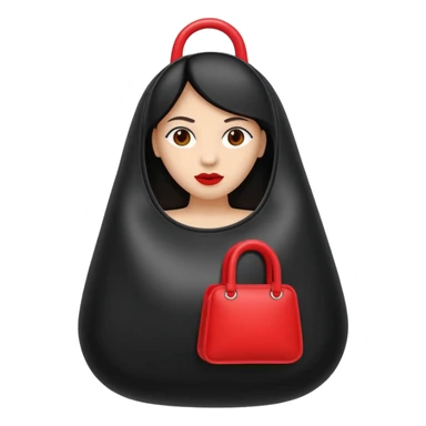 black inflated woman bag with red accent sticker