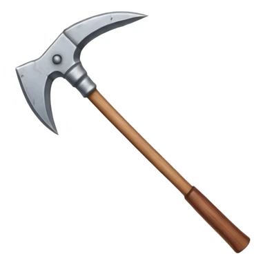 RuneScape-style steel pickaxe with wooden handle, pointy symmetrical ends sticker