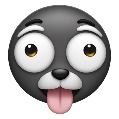 zany face winking with puppy eyes sticker