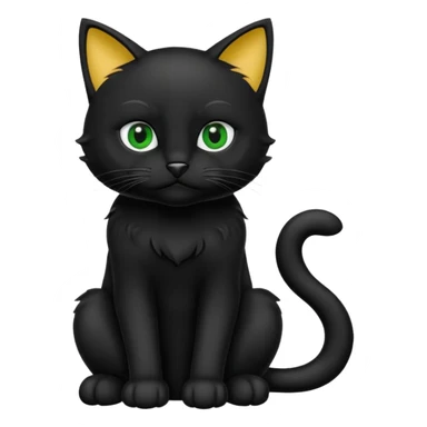Chat noir peinture mignon assis sticker