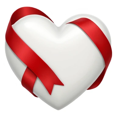 white heart with a velvet ribbon sticker