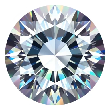 Make it 3D emoji style: add a silver jewelry setting to the round cut white diamond with subtle holographic glow sticker