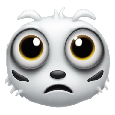 White fog with black around its eyes  sticker