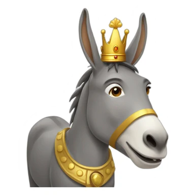 Donkey with a golden crown on its head sticker