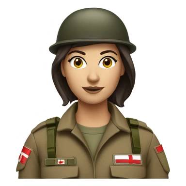 Female brunette  Canadian soldier  sticker