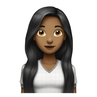 black long hair a girl loving math sticker