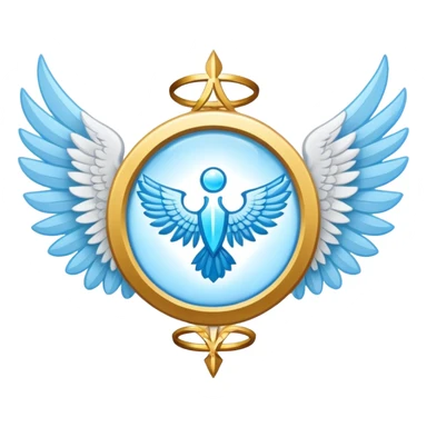 wings emblem holy saint light blue sticker