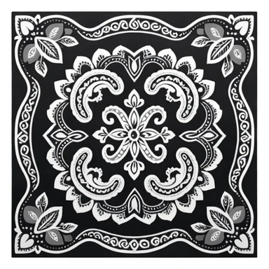Black Paisley Bandana sticker