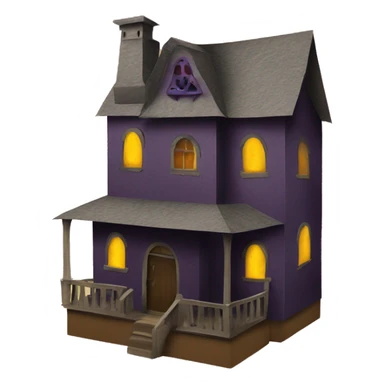 Cardboard haunted house  sticker