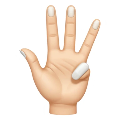 A 3D emoji in iOS emoji aesthetic style of a hand making a trigger-like gesture, with the index finger extended forward and the thumb raised upward, other fingers folded, clean white background, glossy and smooth Apple-style design

 sticker