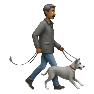 Man walking a grey dog sticker