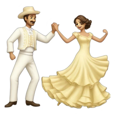 man and woman dancing sevillanas sticker