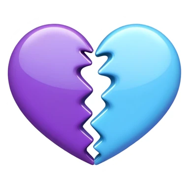 A light blue and Purple Heart revolving around each other  sticker