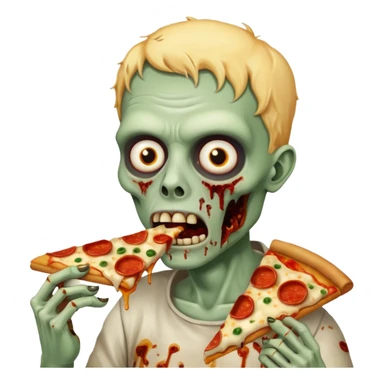 zombie eating pizza slice sticker