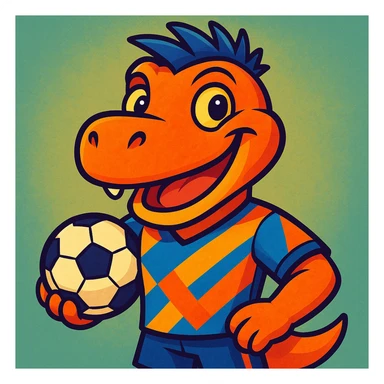 A soccer player in Bufo style with different colors sticker