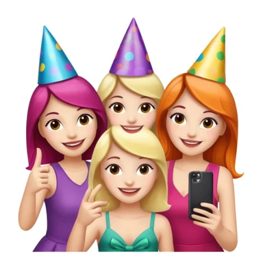 girls taking selfie in club sticker