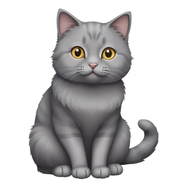 серый кот сидит как человек sticker