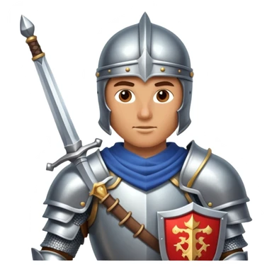 brave knight with shining armor and sword sticker